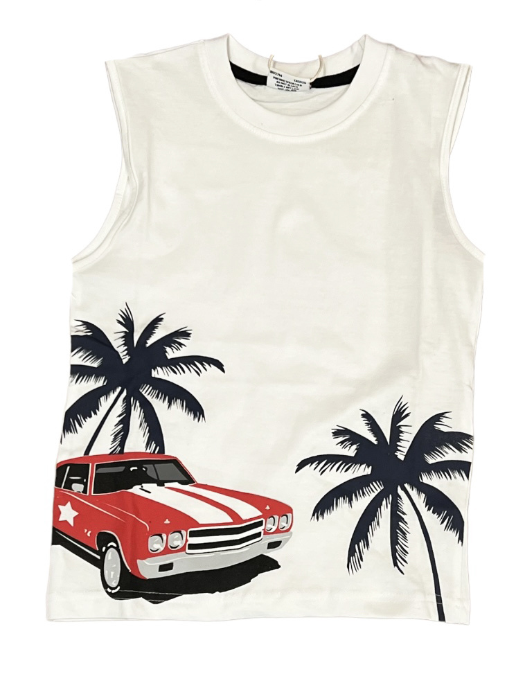 Mish Red Car Muscle Infant Tank