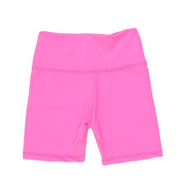 Dori Neon Pink High Rise Matte Spandex Bike Shorts