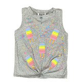 Rock Candy Ice Pop Splatter Tie Front Tank