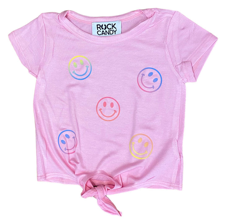 Rock Candy Smiley Tie Front Infant Top