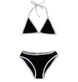 Cruz Blk/Silver Triangle Crinkle Bikini