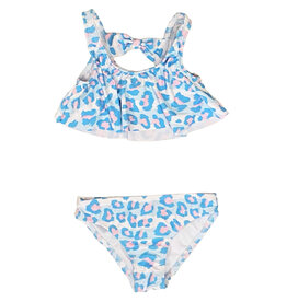 Coral & Reef Aqua/Pink Cheetah Flounce Bikini