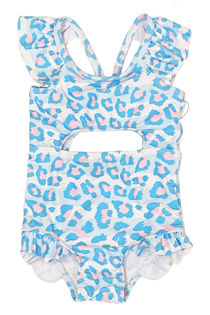 Coral & Reef Aqua/Pink Cheetah Infant Swimsuit
