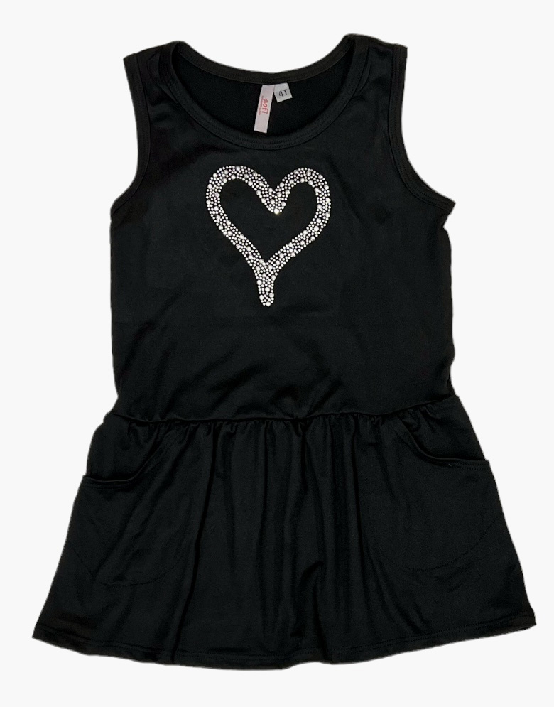 Sofi Black Heart Pocket Dress
