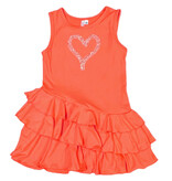 Sofi Neon Orange Heart Ruffle Dress