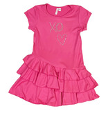 Sofi Neon Pink XO Heart Ruffle Dress