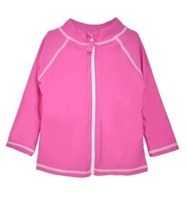 Flap Happy Hot Pink Zip Rash Guard