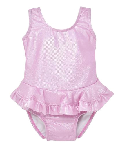 Flap Happy Pink Sparkle Ruffle Infant Swimsuit