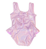 Flap Happy Pink Sparkle Ruffle Infant Swimsuit