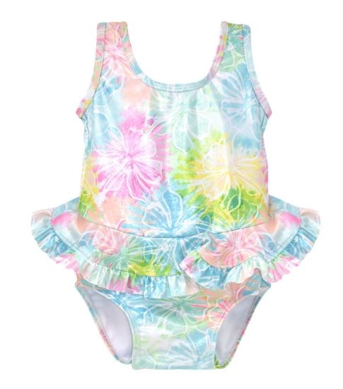 Flap Happy Hibiscus Shimmer Ruffle Infant Swimsuit