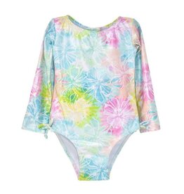 Flap Happy Hibiscus Shimmer Rashguard Swimsuit
