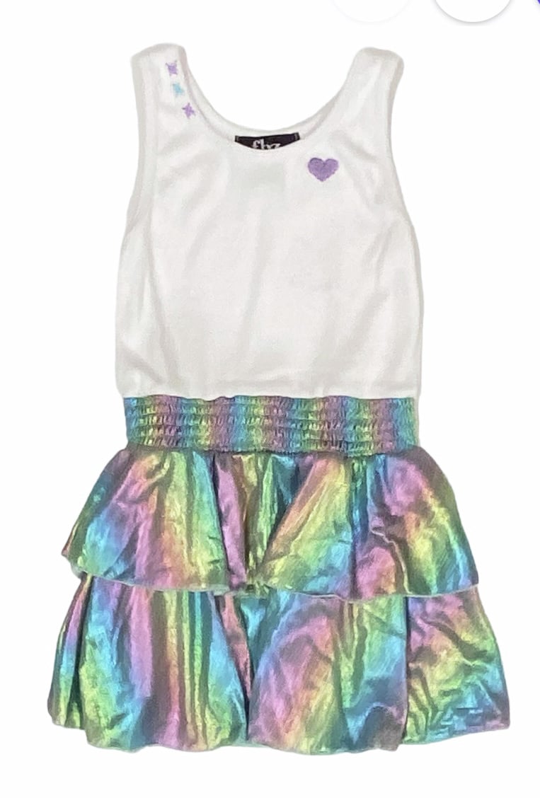 FBZ Light Rainbow Metallic Heart Tod. Dress