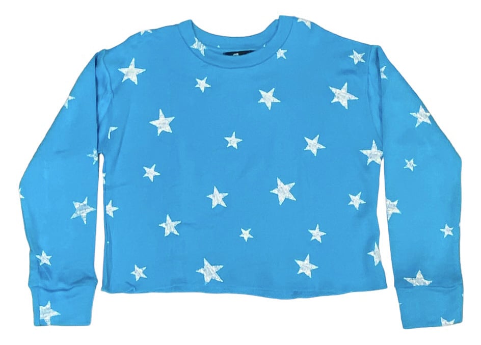 FBZ Turq Stars Crop Sweatshirt