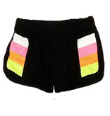 FBZ Neon Stripe Trim Black Shorts