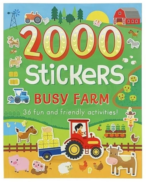 2000 Stickers Busy Farm Book