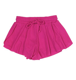FBZ Dk Pink Mesh Flutter Shorts