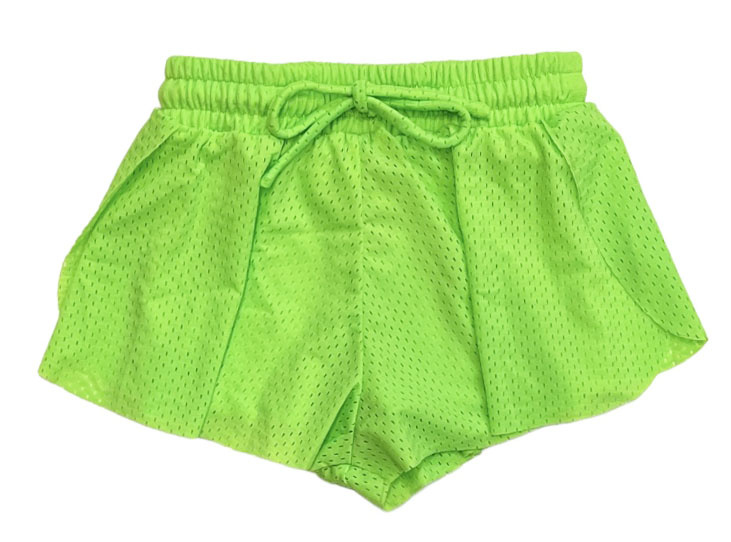 FBZ Neon Green Mesh Flutter Shorts