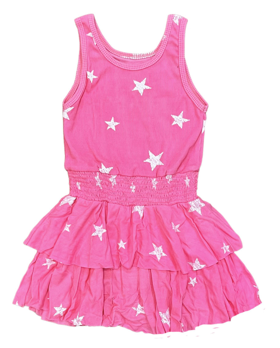 FBZ Neon Pink Scattered Stars Dress