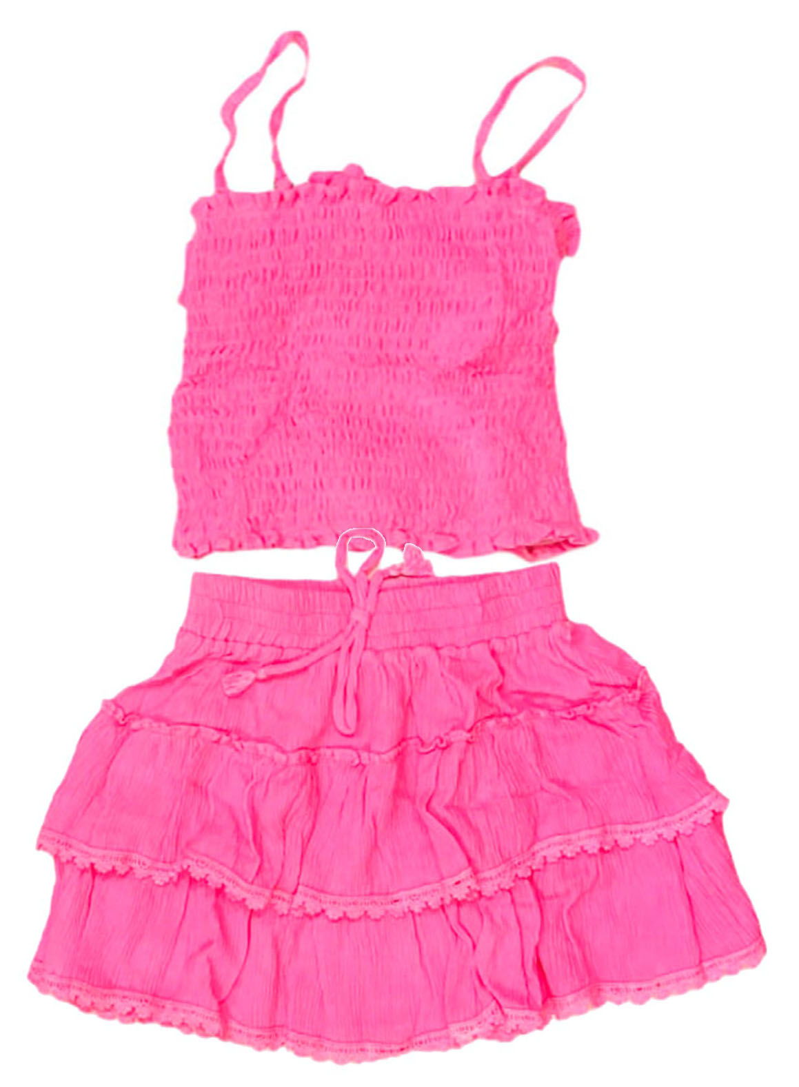 FBZ Neon Pink Gauze Skirt Set