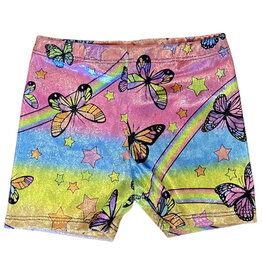 Social Butterfly Sparkle Butterflies & Stars Velvet Bike Shorts