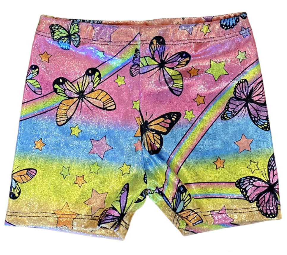 Social Butterfly Sparkle Butterflies & Stars Velvet Bike Shorts