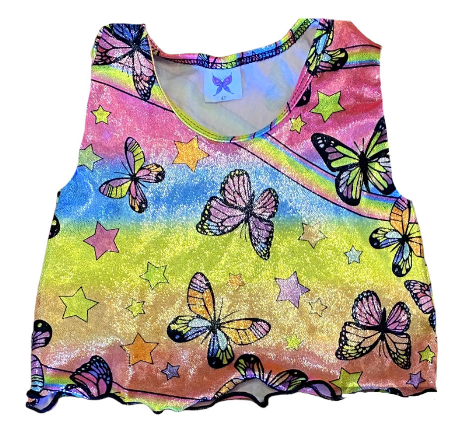 Social Butterfly Sparkle Butterflies & Stars Infant Top - Precious Cargo