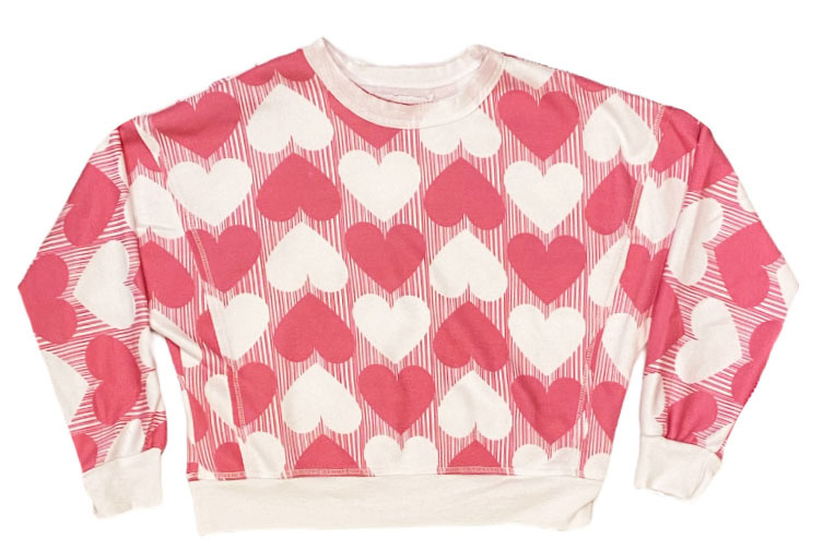 T2Love Heart Lines Dolman Sweatshirt