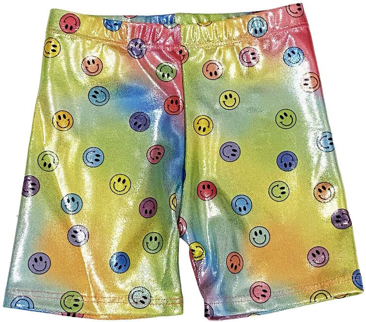 Social Butterfly Rainbow Sparkle Smiley Bike Shorts