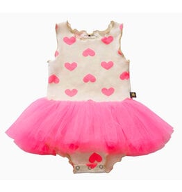 Petite Hailey Neon Pink Heart Infant Tutu Dress