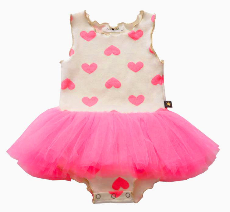 Petite Hailey Neon Pink Heart Infant Tutu Dress