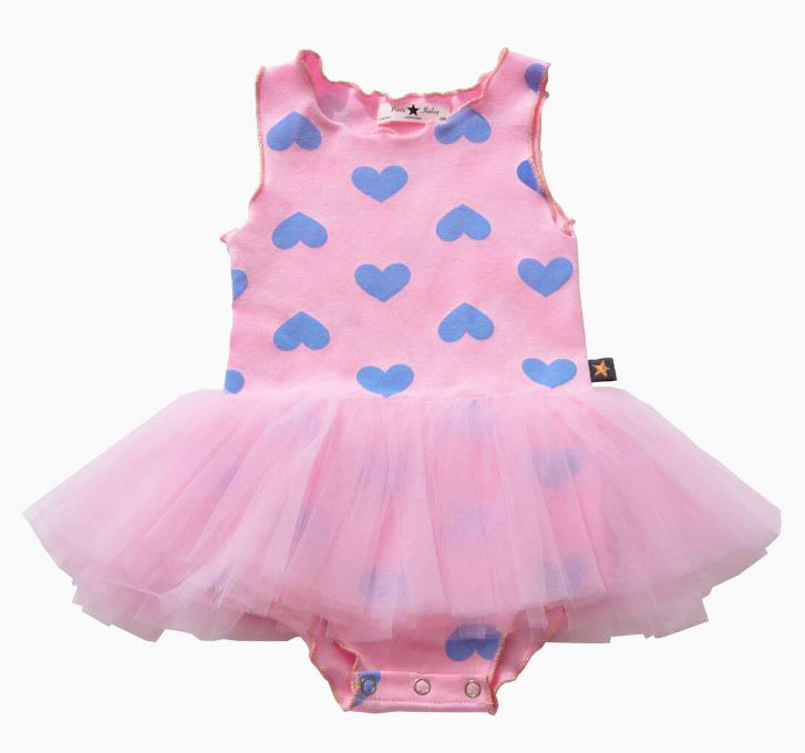 Petite Hailey Blue Heart Infant Tutu Dress