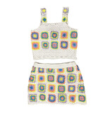 FBZ White Crochet Skirt Set