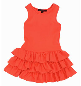 Dolls and Divas Neon Coral Fancy Bow Back Dress