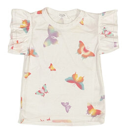 Cozii Multi Butterfly Ruffle Top