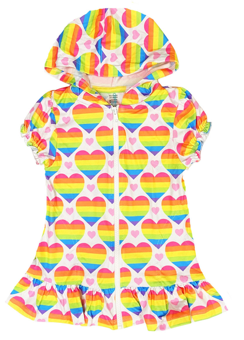 Coral & Reef Rainbow Love Hooded Coverup