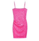 KatieJ NYC Neon Pink Sequin Dress