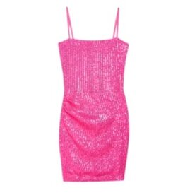 KatieJ NYC Neon Pink Sequin Dress
