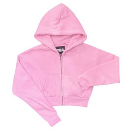 KatieJ NYC Dylan Cotton Candy Cropped Zip Hoodie