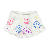 FBZ Multi Smile Splatter Ruffle Short