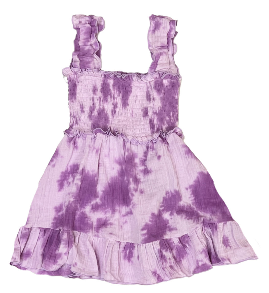 FBZ Purple Smocked TD Gauze Toddler Dress