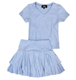 FBZ Lt Blue Ribbed Skirt Set