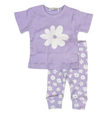 Little Mish Lilac Daisy Ribbed Pant Set