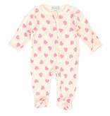 Little Mish Pink Heart Ribbed Footie