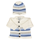 Gita White/Denim/Grey Striped Sweater Set