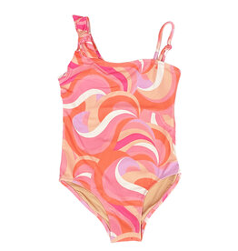 Shade Critter Pink Waves One Shoulder Swimsuit