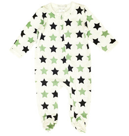 Little Mish Green/Black Star Footie