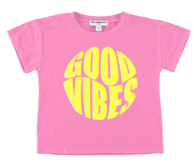Suburban Riot Pink Good Vibes Crop Top