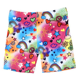 Dori Creations Bright Rainbow Grafitti Soft  Bike Shorts