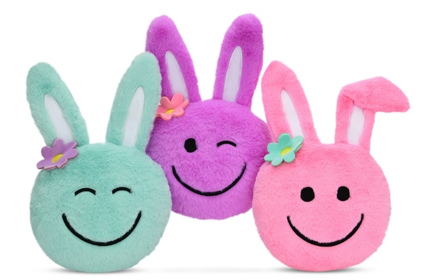 Iscream Happy Bunny Plush Pillow- 3 Colors