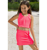 Limeapple Hot Pink Crinkle Skirt